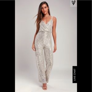 Beautiful silver sequin jumpsuit